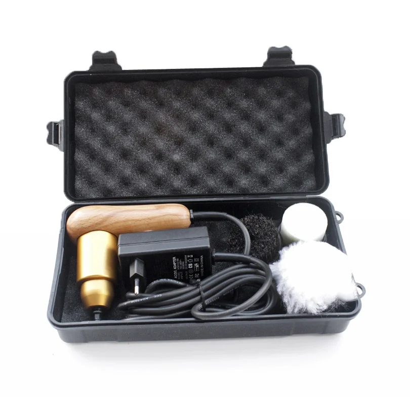 

Professional 75W Electric Shoe Polish Pig Bristle Hair, Oiling , Scrub Suede Fur, Wood Portable Brush Leather Care Tools