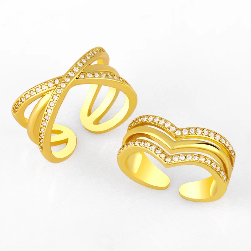 Позолоченные трехслойные открытые манжеты FLOLA для женщин регулируемое обходное