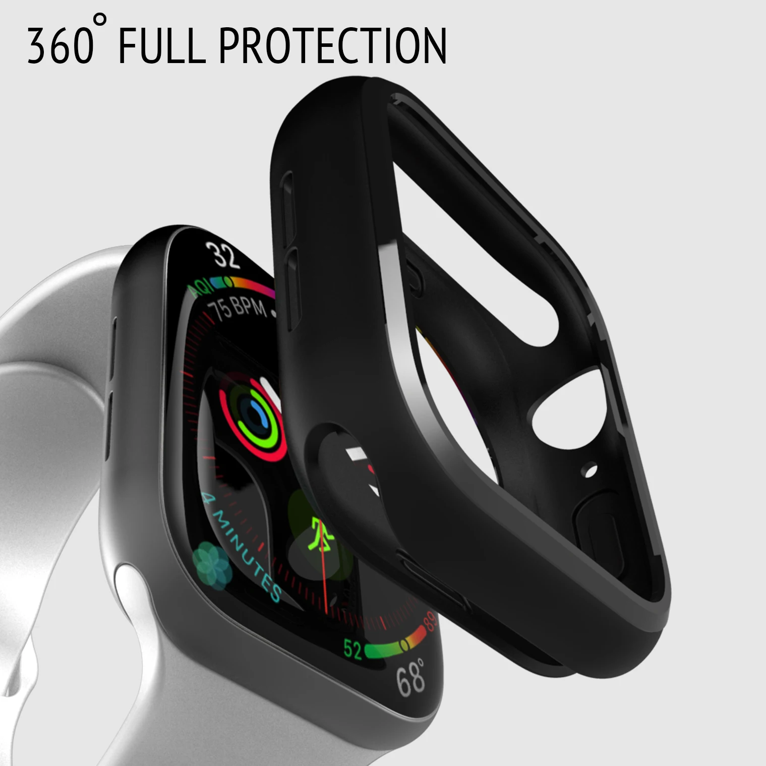 Чехол для apple watch series 5/ 4 40 мм 44 чехол iwatch черный из ТПУ тонкая защита ультратонкий