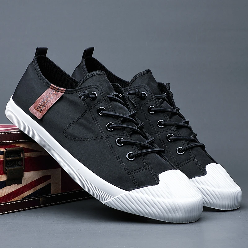 

Korean Style Trend Joker Vulcanized Shoes Elastic Band Designer Loafers 2021 Spring New Breathable Low-Cut Casual Sneaker Shoes