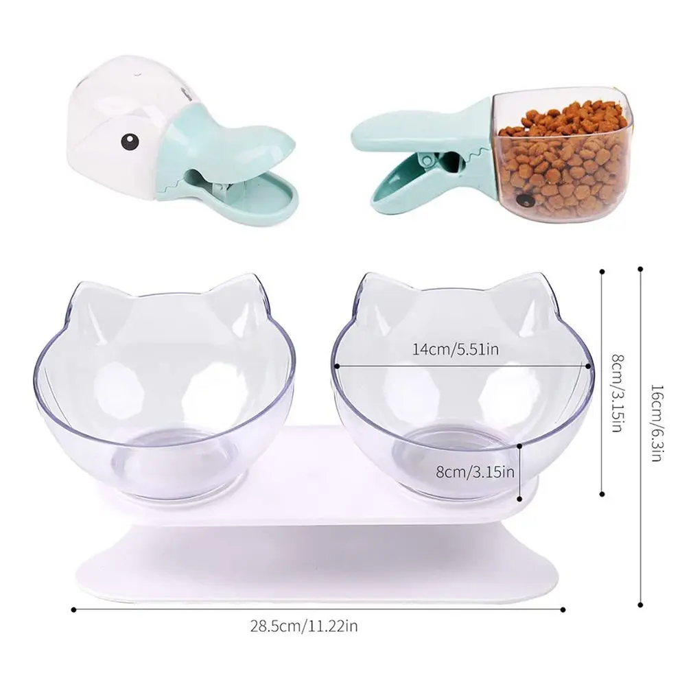 

Non-slip Pet Cat Bowl Dog Bowl Feeder 15 Degree Basin Oblique Mouth Double Bowl Dog Bowl Pet Cat Dog Food Bowl Cat Bowl