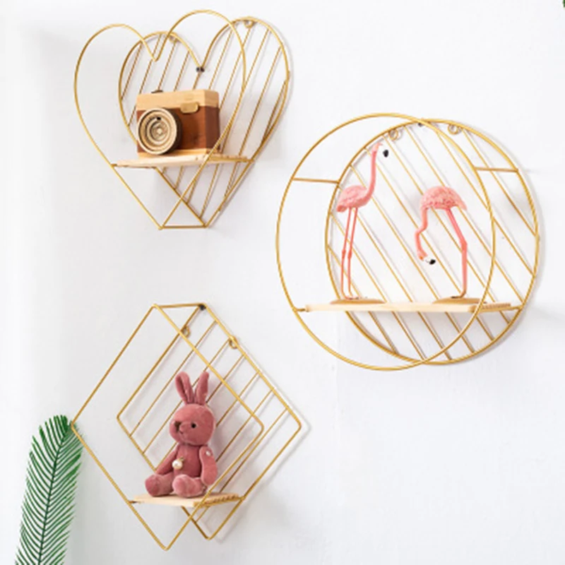 Металлическая Декоративная подвесная полка в скандинавском стиле с круглым