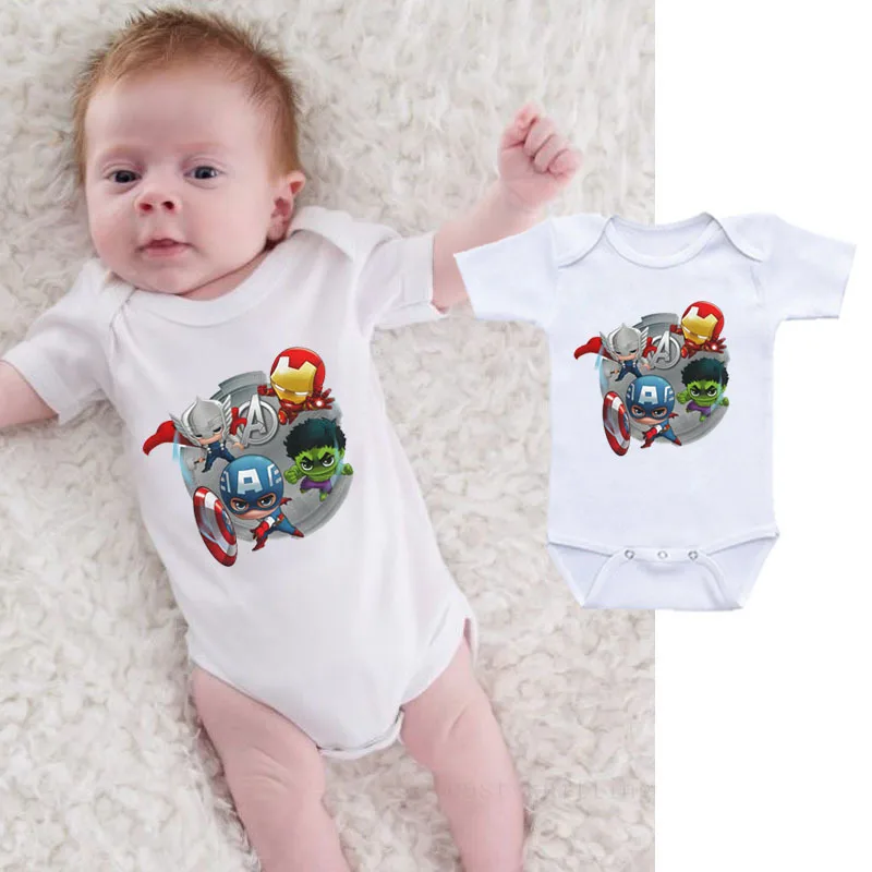 

Marvel Super Hero Newborn Baby Romper Boy Girl One Piece Infant Jumpsuit Toddler Avenger Endgame The Hulk Iron Man Print Clothes