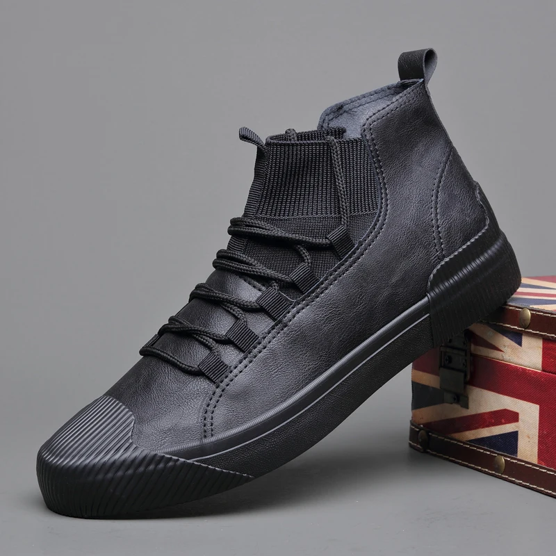 

Hight-Top Shoes Men Autumn Pedal Men's Trendy Sneakers 2021 New Men's Casual Leather Shoes Designer Leisure Vulcanized Shoes