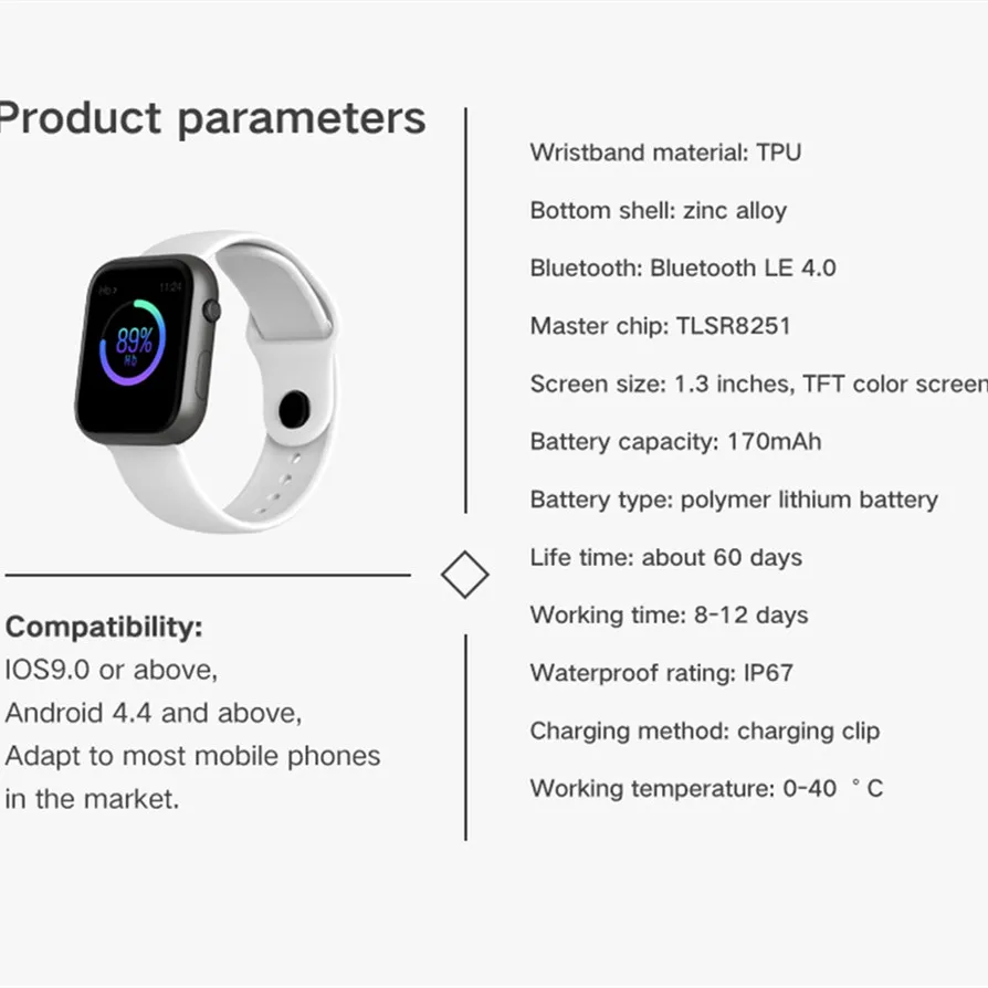 Женские Смарт-часы с сердечным ритмом IP67, водонепроницаемые, Bluetooth, женские спортивные Смарт-часы, Whatsapp, Android, для Apple, Xiaomi, huawei