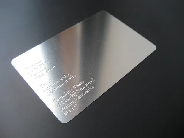 304 Stainless Steel Natural Color Mirror Finish Blank Metal Business Card
