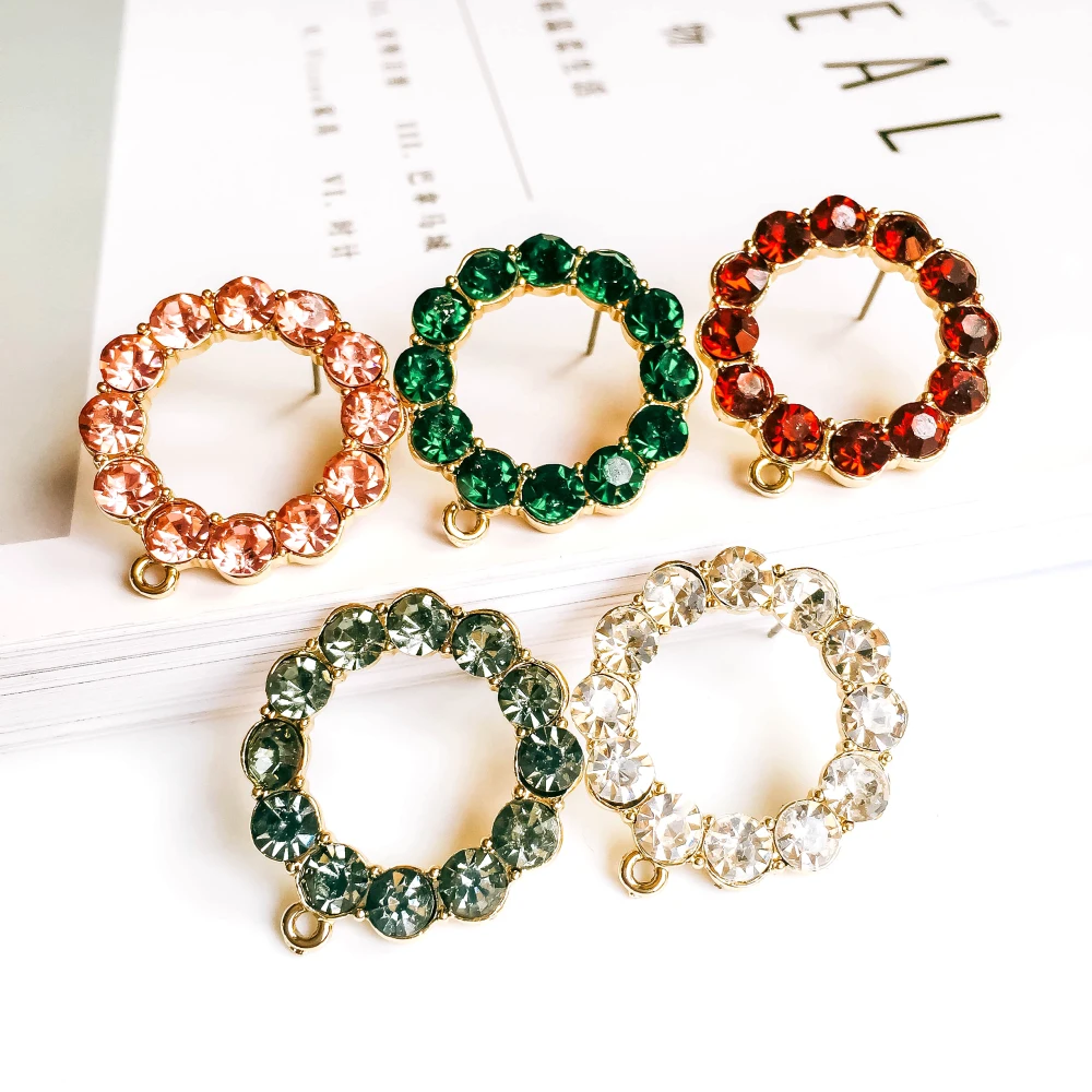 ZEROUP rhinestone crystal KC Позолоченные Круглые серьги-гвоздики аксессуары для ушей компоненты ювелирных изделий Diy материал ручной работы 4 шт