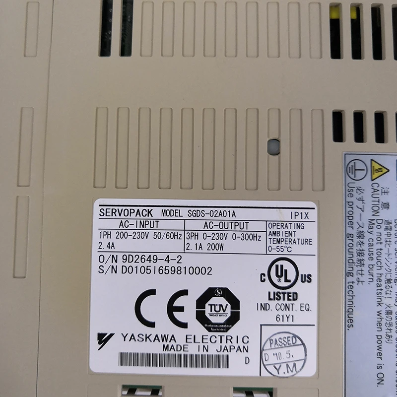 YASKAWA SGDS-02A01A 200 Вт (гарантия качества и цена Оборотная) | Инструменты