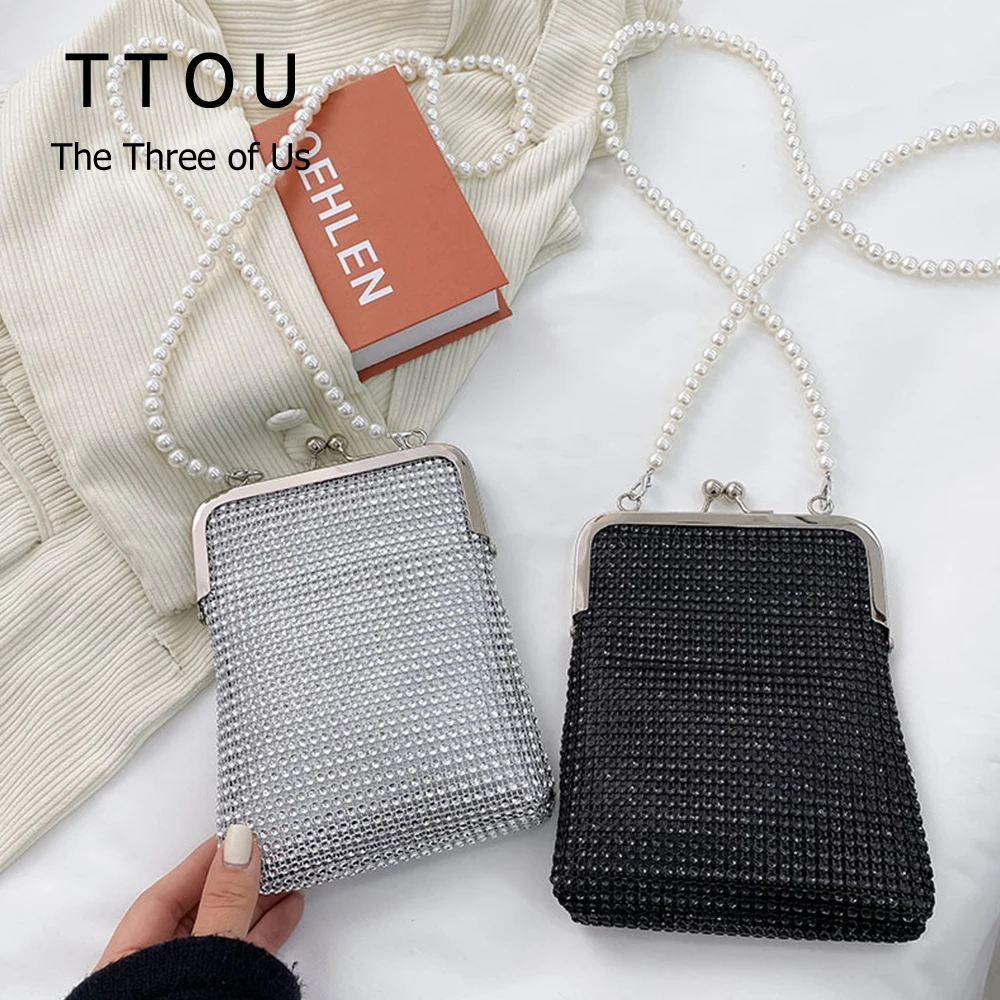 Сумка-кошелек женская с блестками для мобильного телефона |