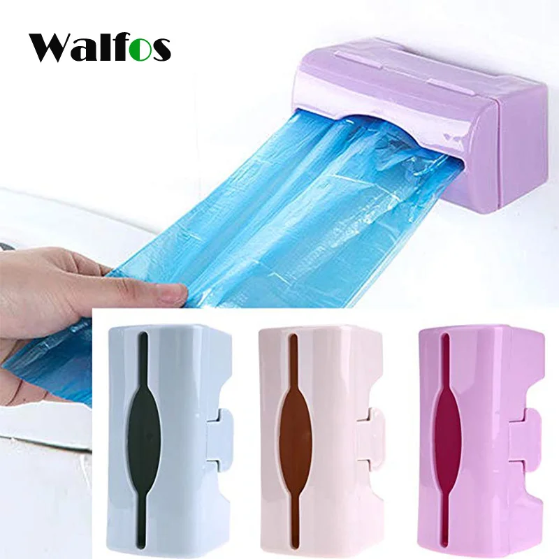 

Walfos Wall Mount Container Holder Garbage Bag Dispenser Recycle Bag Storage Box Plastic Kitchen Grocery Organizer Housekeeping