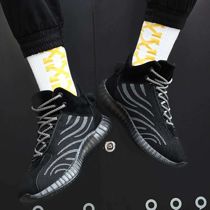 Кроссовки мужские с высоким берцем из кокосового терракота Повседневная Удобная