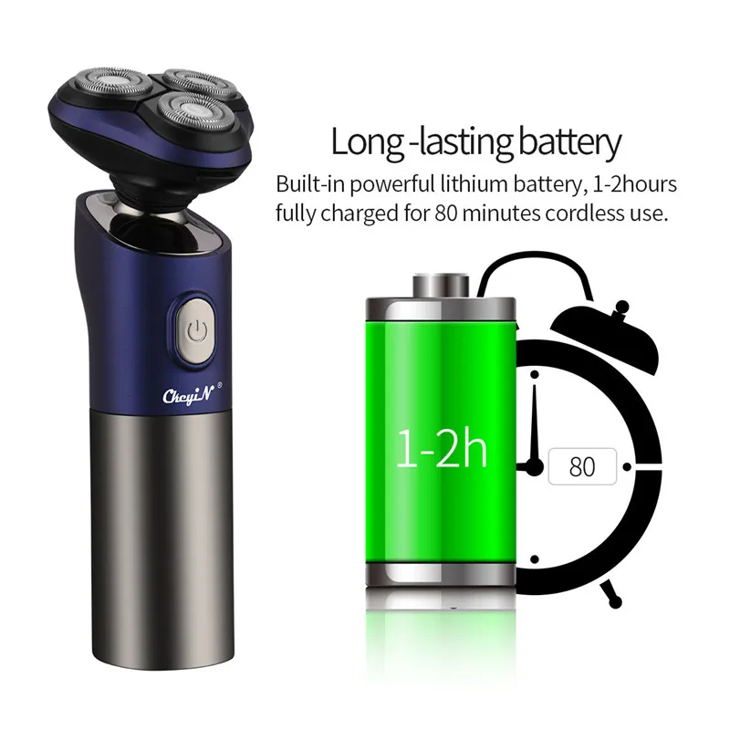 

Waterproof Electric Shaver Beard Smart 3D Floating Triple Head Razor LED Display Rechargeable Shaver Machine Wet Dual Use