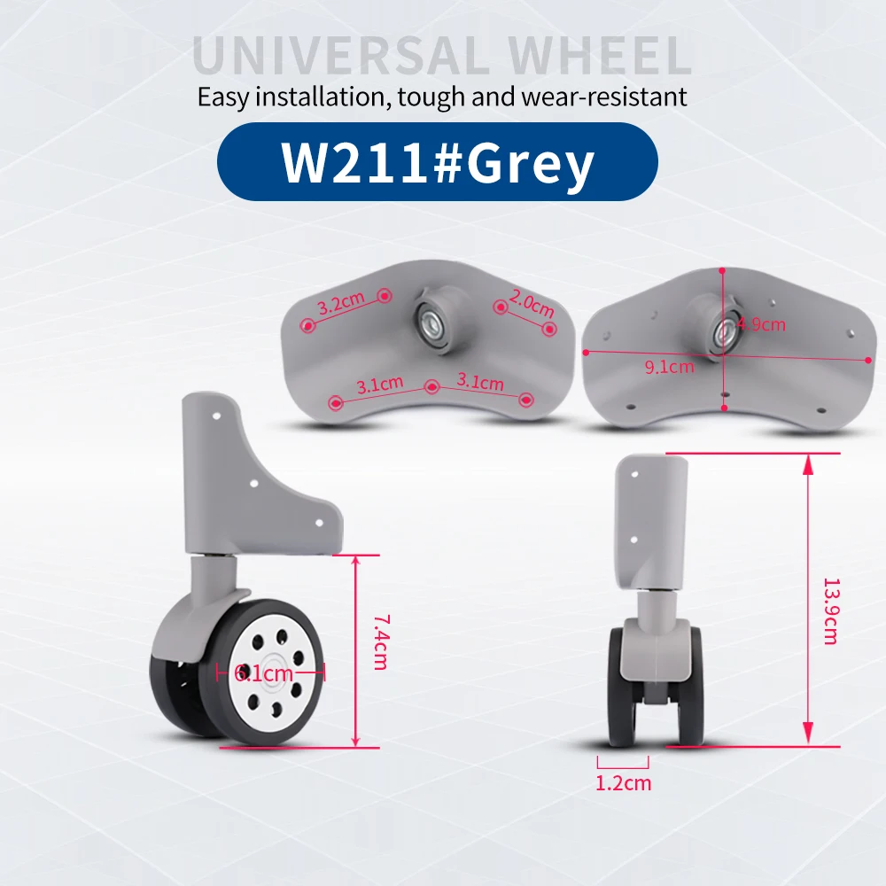 TANGYIPIN W211 Wheels replacement for luggage trolley case universal parts travel business box heavy-duty silent rubber wheels