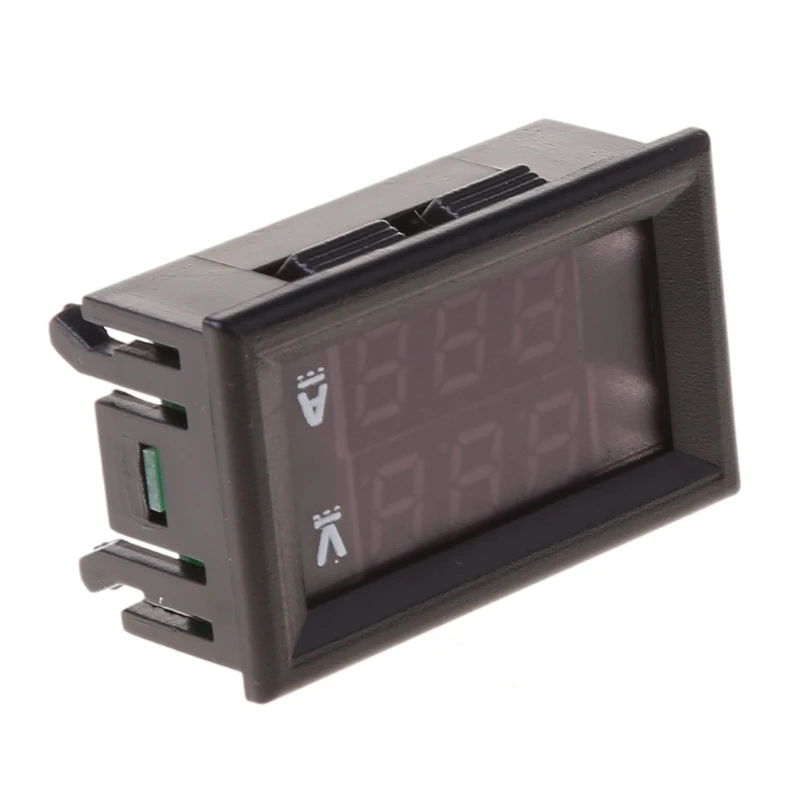 

OOTDTY Mini Digital Voltmeter Ammeter DC 100V 10A Panel Amp Volt Voltage Current Meter Tester 0.28" Blue Red Dual LED Display