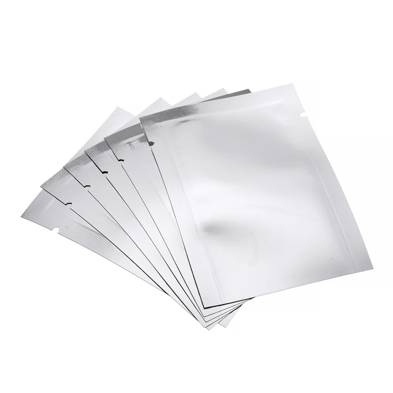 100 шт./лот 7*5 см Алюминий Фольга сумочки серебристой расцветки вакуумный