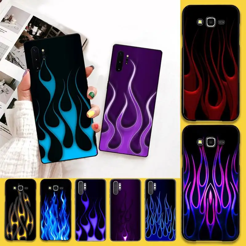 

YJZFDYRM Cool green flame Soft Rubber Phone Cover For Samsung Note 7 8 9 10 Lite Plus Galaxy J7 J8 J6 Plus 2018 Prime