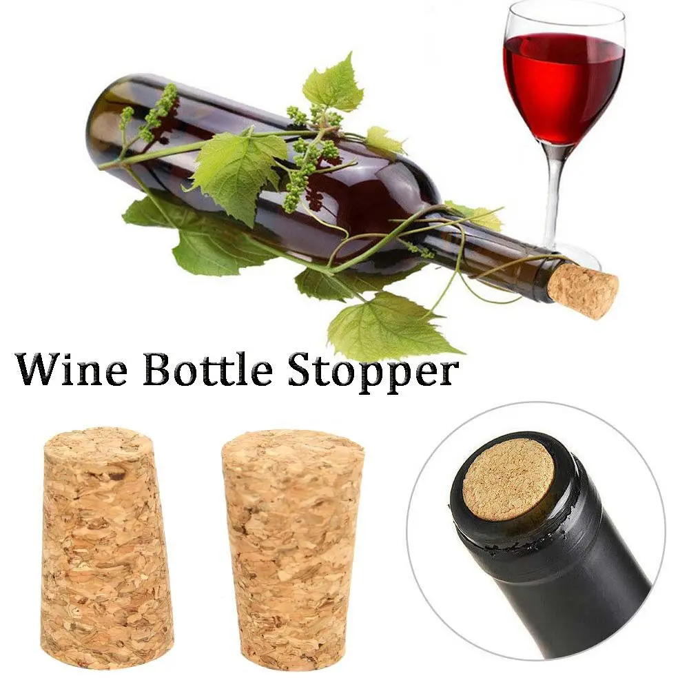 

10 Pcs Tapered Corks Stoppers Creative Reusable Wine Bottle Cover Portable Corks Stopper Wooden Wine Cover Bar Accessories