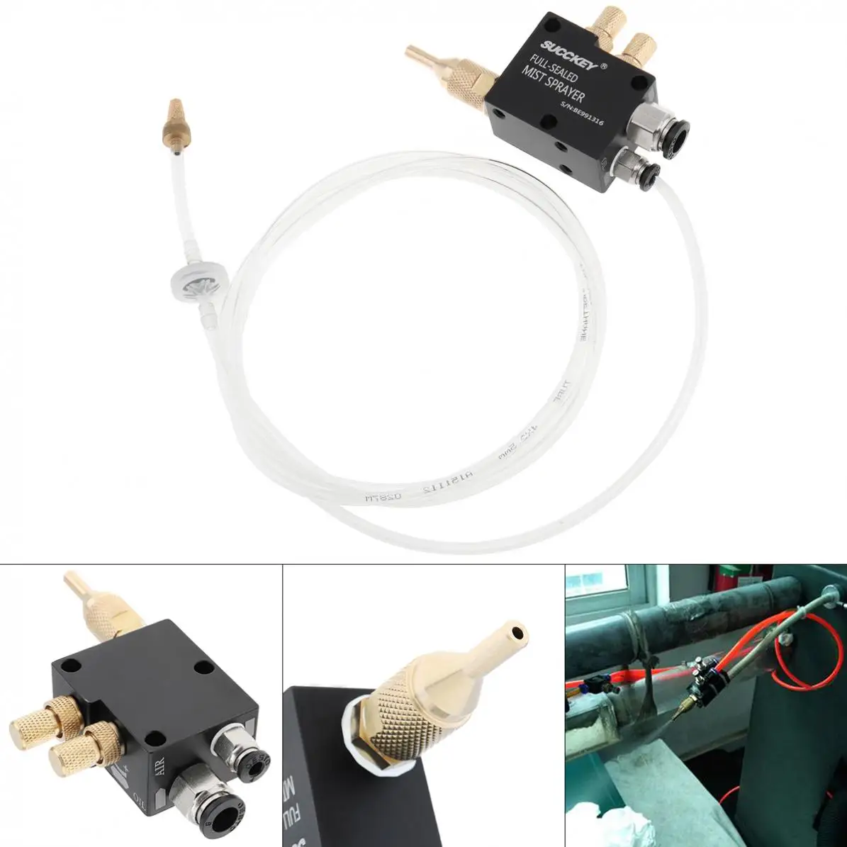 Precision Mist Coolant Lubrication Spray System with 1.5m Flexible Pipe and Check Valve Metal Cutting Engraving Cooling Machine |