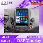 Мультимедийный плеер на Android, 64 ГБ, GPS-навигация для Ford Fiesta MK7 2009-2016, сенсорный экран, автомобильное радио, стерео, Автомобильное устройство Tesla DSP