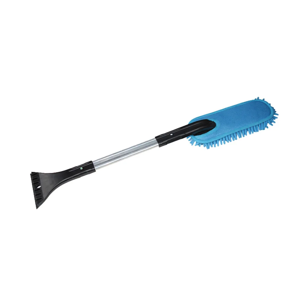 

3 in 1 Car Deicing Defrosting Snow Shovel Scraper and Double Snow Brush Long Aluminium Alloy Handle Bush Hair Cleaning Tool