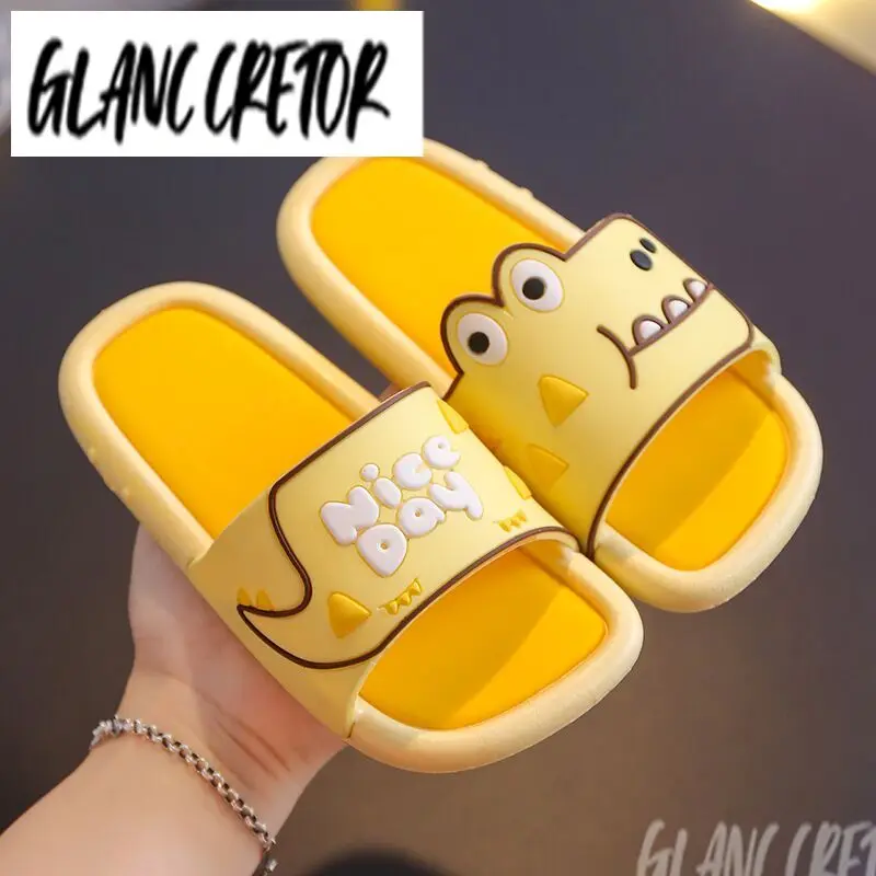 

Летние Нескользящие шлепанцы на мягкой подошве для мальчиков и девочек, домашние Тапочки для ванной комнаты, удобная детская обувь, детские...