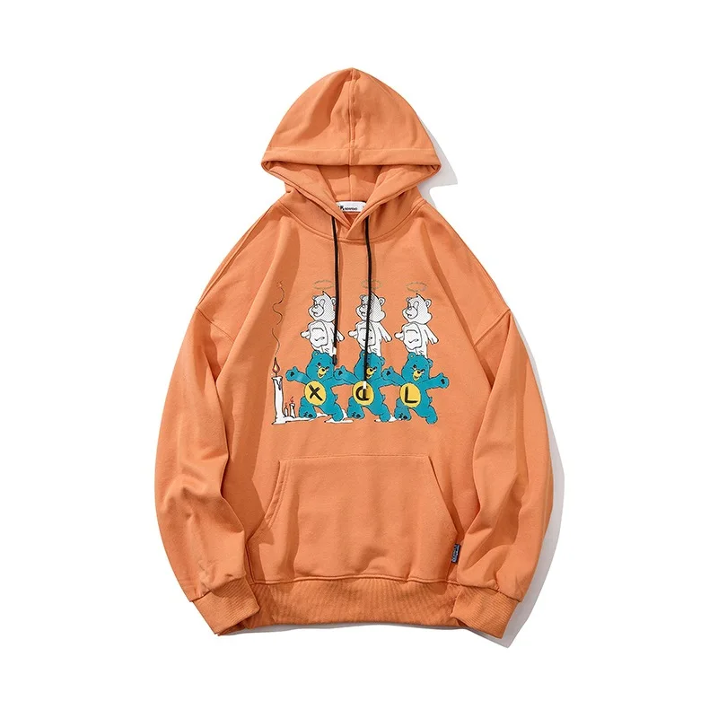 

Hip Hop Cartoon Three Little Pigs Print Hooded Sweatshirts Youth Student Men and Women Fashion Pullover Tops Loose Cotton Hoodie