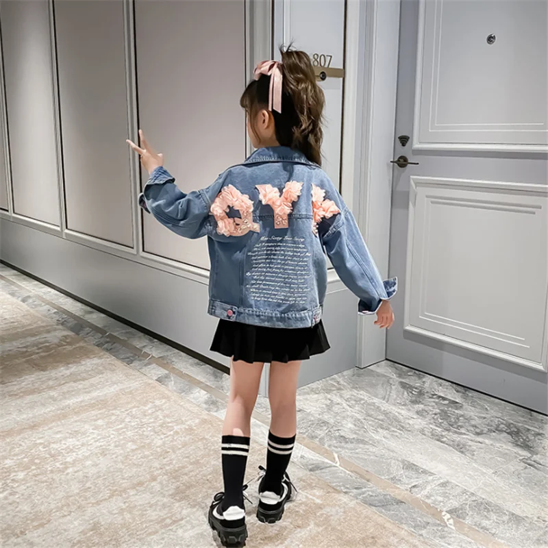 

New Denim Jacket for Girls Children's Clothing Spring and Autumn Children's Denim Jacket Casual Jacket Outerwear