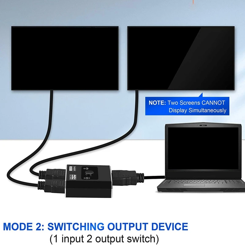 

HDMI Smart Switch 4K60Hz HD 2 in 1 Out Converter for TV Laptop Game Console