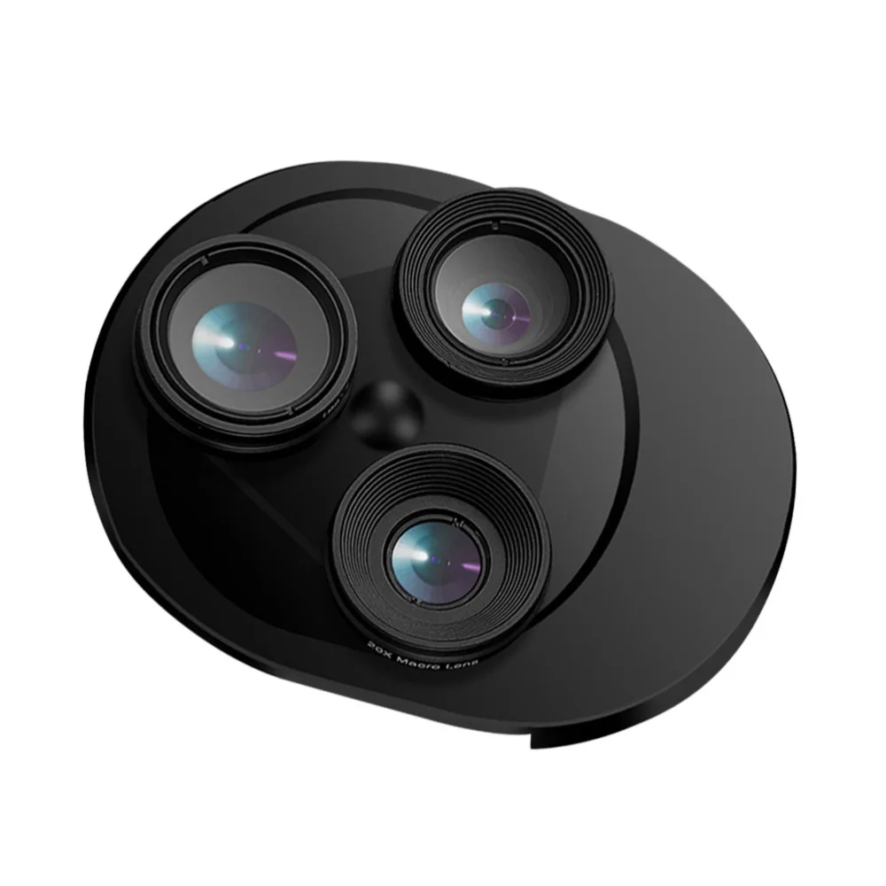 

Набор объективов 3 в 1 для мобильного телефона профессиональный встроенный поворотный круг внешнее использование 0.62x широкоугольный 198 град...