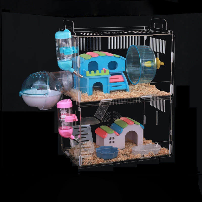 Акриловая прозрачная клетка для хомяка вилла золотая нить медведь Дракон кошка