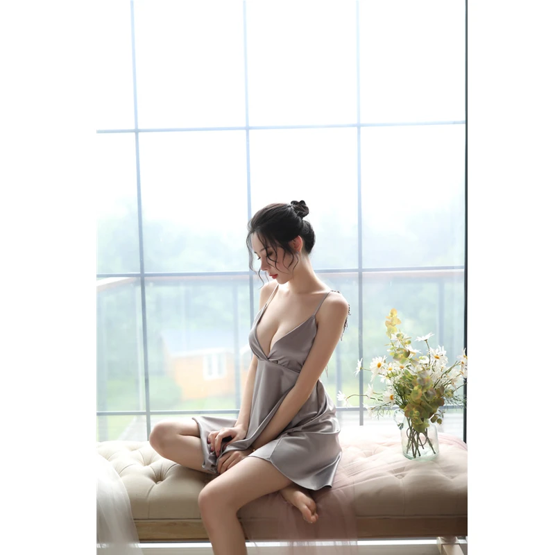 

Sexy Sling Women Nightgown Temptation Backless Wing Sleeping Dress Sleepwear Female Angel Cosplay Spaghetti Strap Lingerie