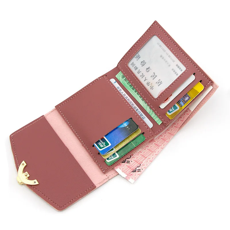 Модный маленький кошелек Женский из матовой кожи короткий женский клатч на