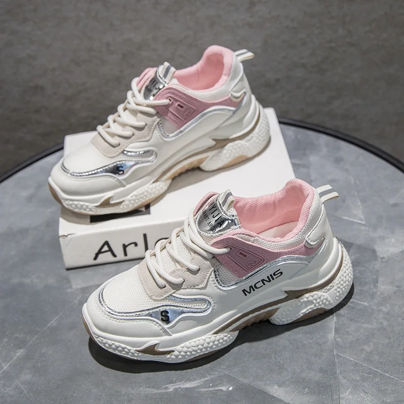 

LEOSOXS Women Casual Sneakers Breathable Mesh Platform Sneakers Female White Shoes Comfort Sneakers Woman Flats Spring Autumn