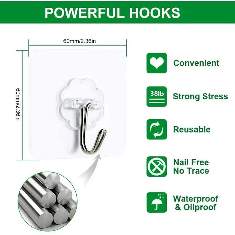 

Transparent hook seamless hook glue nail-free bathroom kitchen strong