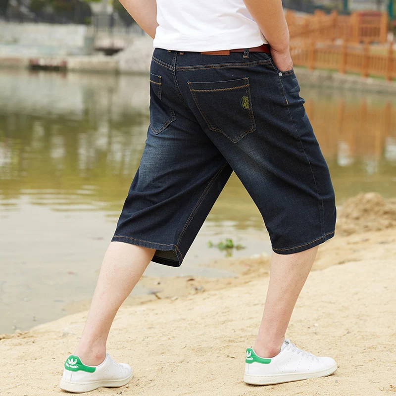 46 Plus Size 2021 High Quality Men's Baggy Denim Male Casual Straight shorts Pants Fashion Jeans male Loose Trousers  Streetwear
