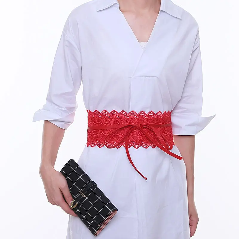 Винтажные женские широкие кружевное платье с поясом корсет ремни для женщин