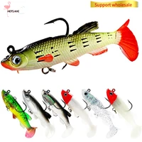 fishing lures easy shiner wobblers 12 5g artificial soft bait silicone sea bass carp bearking hooks sea fishing tackle