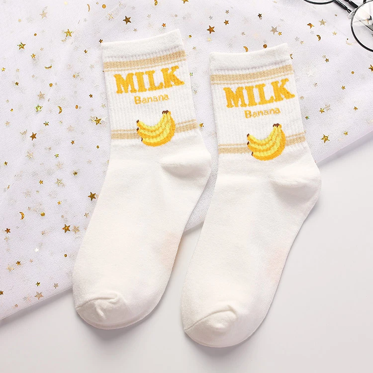 yellow milk CHAOZHU японский swag мультфильм Динозавр пекарь молоко посылка для женщин девочек забавные носки повседневные уличные хип-хоп Модные женские harajuku - Цвет: yellow milk