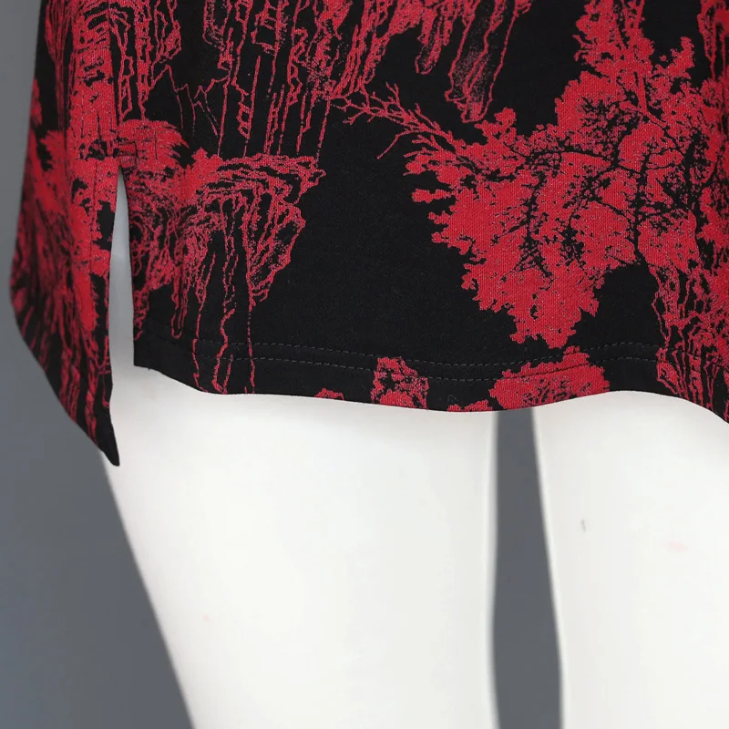 

Make long sleeve top female autumn new printing T-shirt coat han edition brim show thin minus age small unlined upper garment