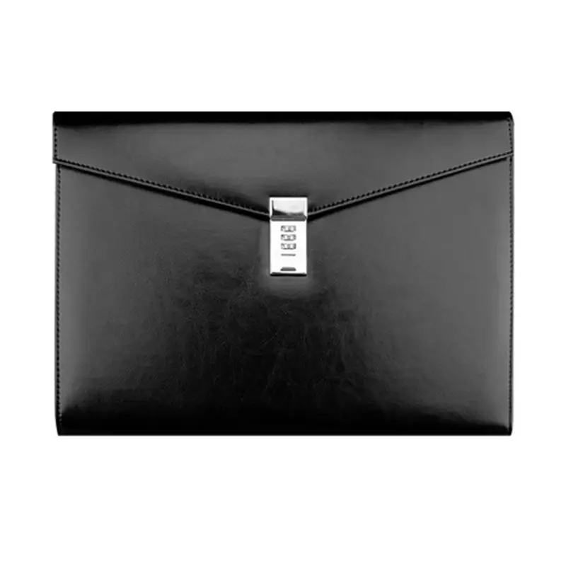 

A4 Document File Folder with Password Lock Briefcase Organizer PU Leather Office