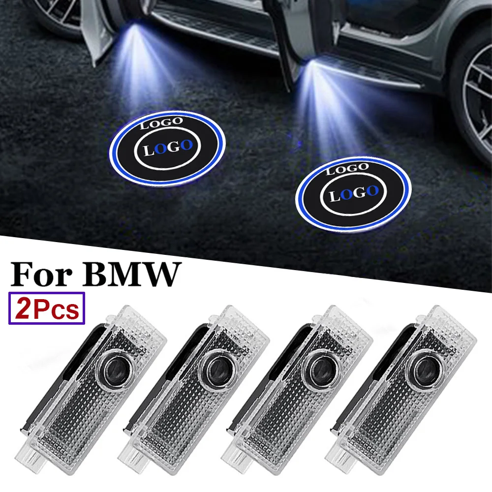 2 шт. дверная лампа с логотипом для BMW X5 E70 E60 E90 F10 F20 X1 X3 E92 E87 3 5 7 серии
