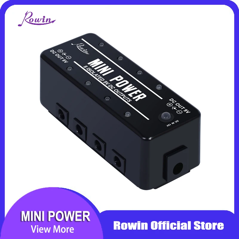 

Rowin 8 Isolated 9V DC Outputs Mini Power Supply for Guitar Effects Pedal