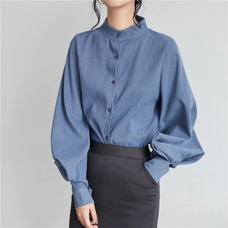 Весенне осенние корейские модные женские свободные рубашки в стиле ретро с