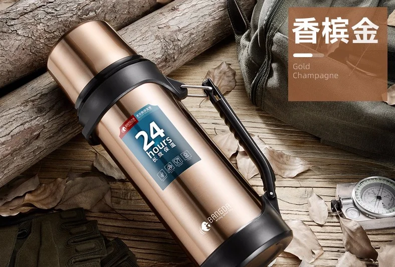 

Stainless Steel Sports Water Bottle thermos bottle outdoor travel portable leak-proof car vacuum flask large capacity 1200mL