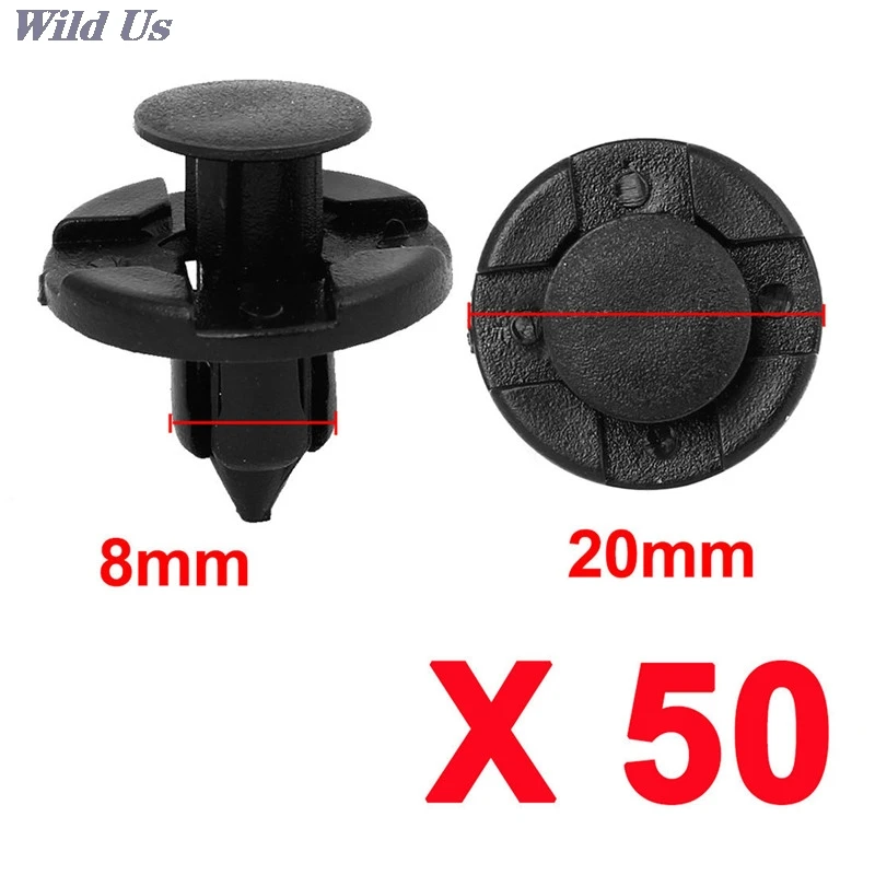 

Car Fastener fit 8mm Dia Hole Black Push Retainer Rivets Clips for Toyota Automobile Door Bumper Fender Cover Trim Clip 50Pcs