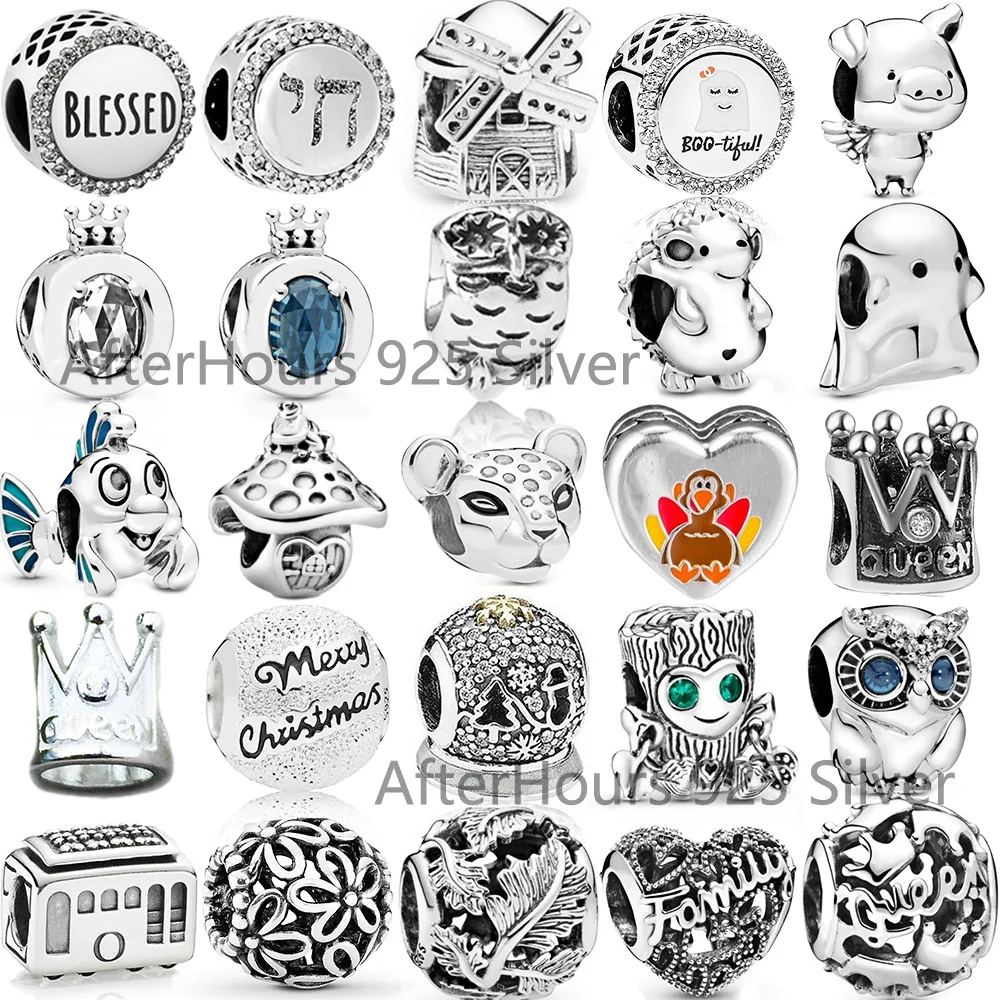 

Новинка 2021, подвеска в виде звеньев животного, серебряная подвеска в виде звеньев животного, со сверкающей совой, подходит для самостоятель...