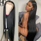 Парик женский прямой из натуральных волос на сетке, 13x4, 13x6, 30, 34, 40 дюймов