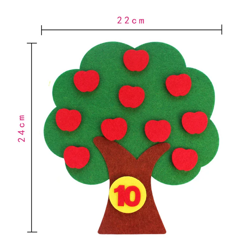 

Montessori Math Toy Apple Trees Teach kids development Intelligence Kindergarten Diy Weave Cloth Early Learning Education Toy