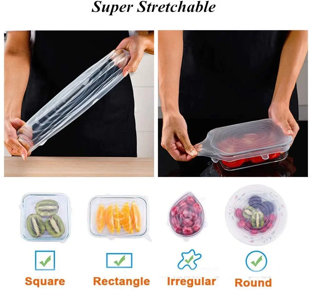 Многоразовые крышки для упаковки пищевых продуктов Силиконовый колпачок