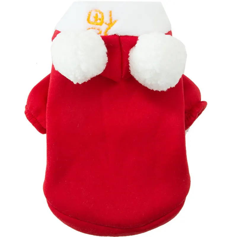 

Spring and Autumn New Double Hair Ball Hooded New Year Sweater Cat Two-legged Pet Clothes Cat Hoodie New Arrival Pet Clothes